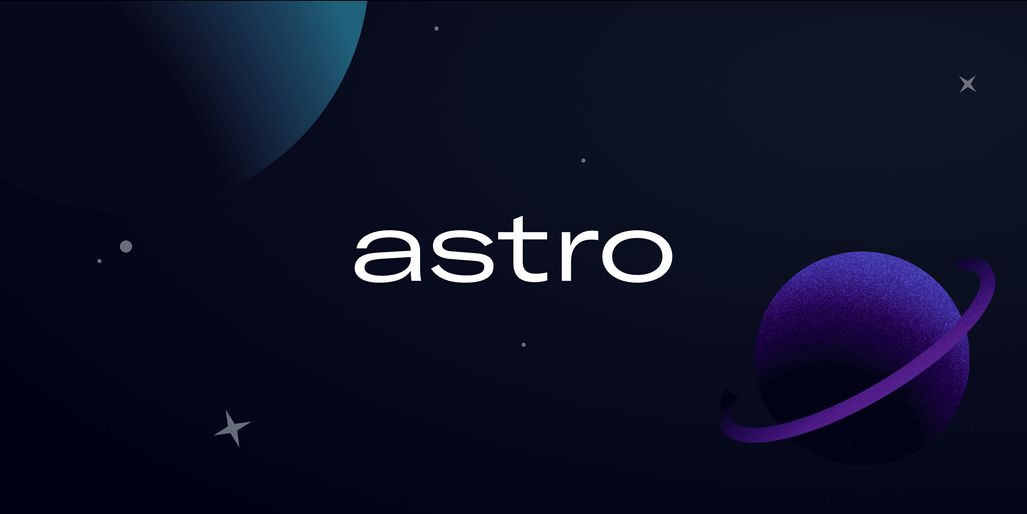 An illustration of planets and stars featuring the word Astro